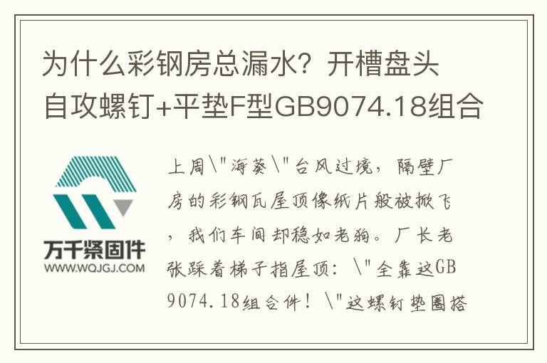 為什么彩鋼房總漏水？開槽盤頭自攻螺釘+平墊F型GB9074.18組合省30%維修費(fèi)