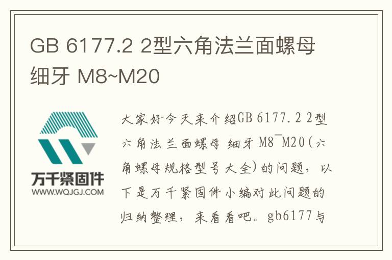 GB 6177.2 2型六角法蘭面螺母 細(xì)牙 M8~M20