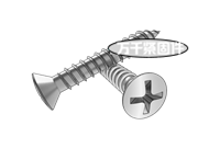 A牙II型軋制螺紋型十字槽半沉頭木螺釘 ASME B18.6.1