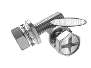 十字槽六角頭螺栓和平墊、外齒鎖緊墊圈的組合 JIS B1187