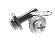 十字槽扁頭螺釘和平墊圈的組合 JIS B1188